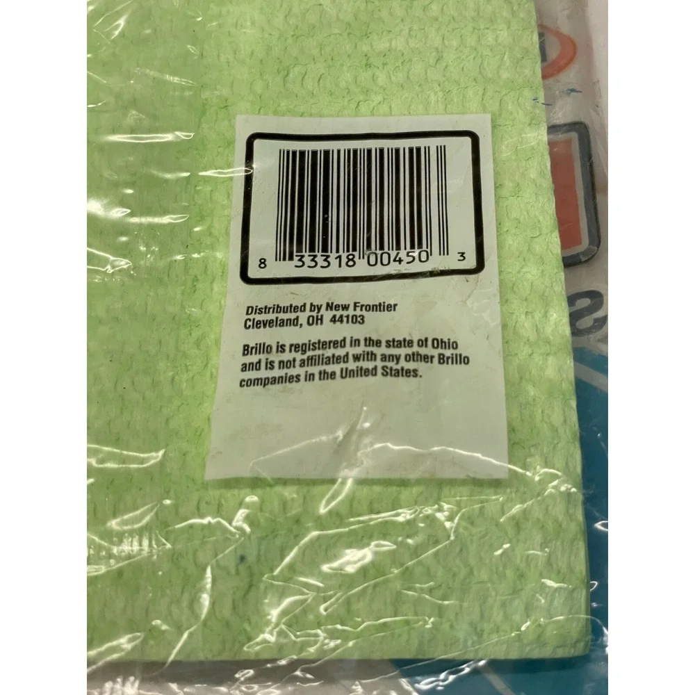 Vintage Brillo‎ Sponge Cloths 2 Count Cellulose Reusable Cleaning New Old Stock